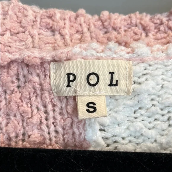 POL Women's Patchwork Sweater - Pink, Cream, Green NWOT - Picture 2 of 4